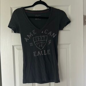 American Eagle Outfitters Women's Black V-Neck Top
